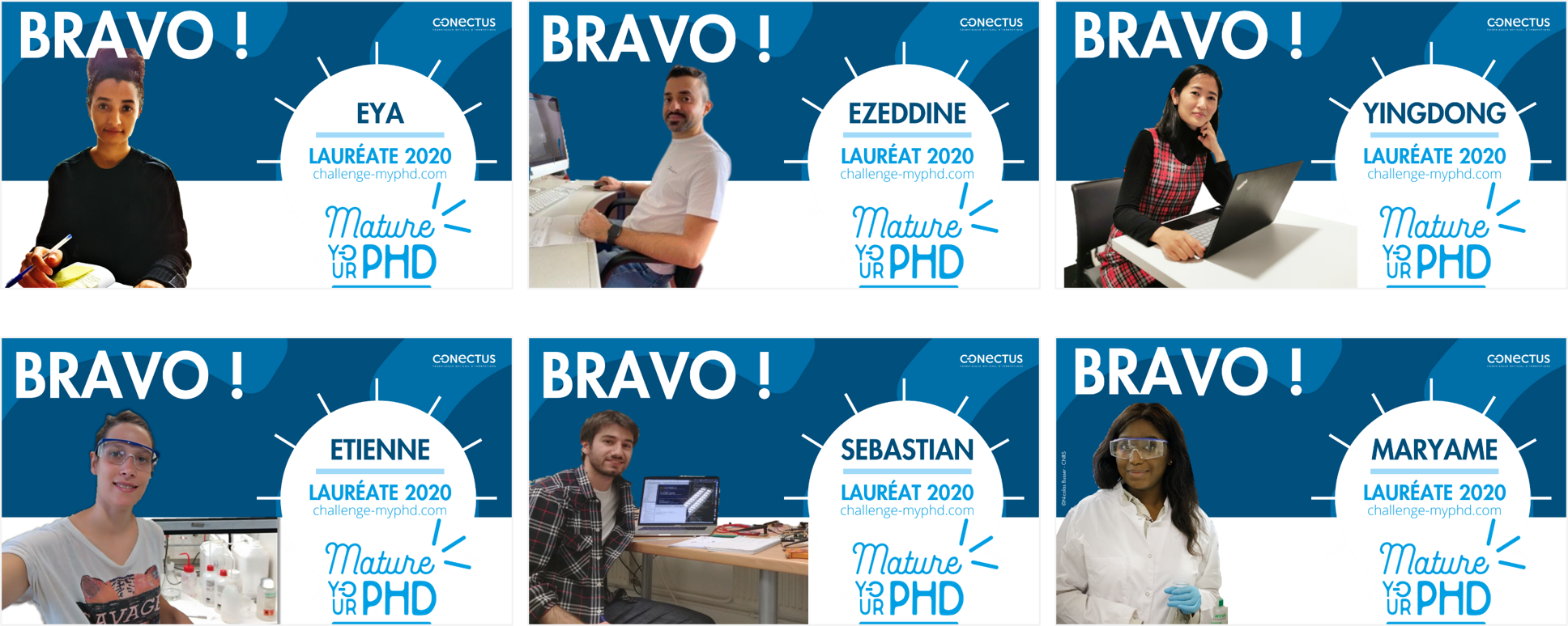6 laureats Challenge Mature your PhD