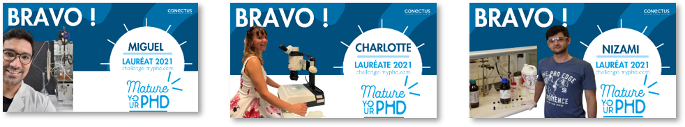 3 lauréats Challenge Mature PhD