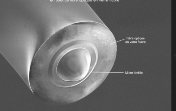 Micro lentille sur fibre optique en verre fluoré