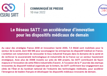 Communiqué presse_Réseau SATT accélérateur des dispositifs médicaux innovants
